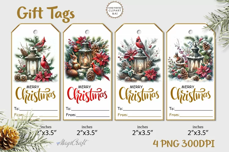 Christmas Gift Tags| Merry Christmas Printable Tags| squirre