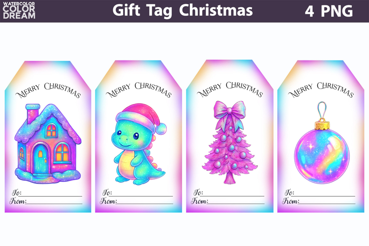 Iridescent Christmas Gift Tags | Junk Journal Card