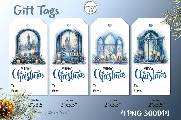 Christmas Gift Tags|Christmas Printable Tags winter window