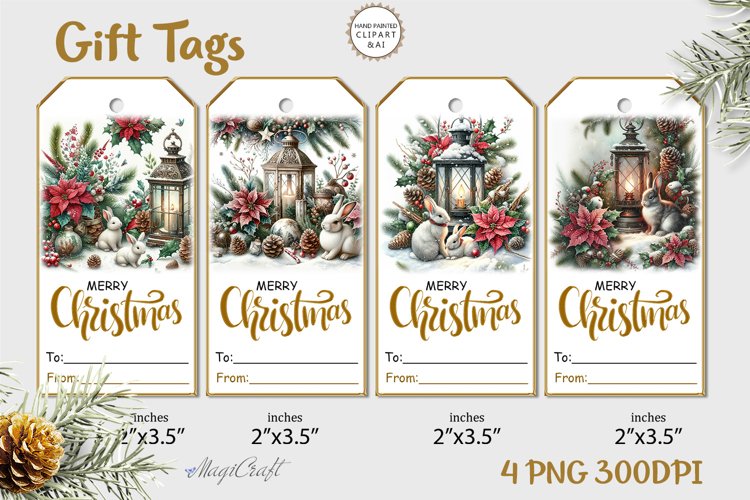 Christmas Gift Tags| Merry Christmas Printable Tags| hare