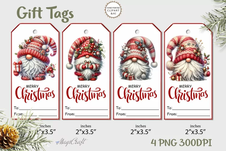 Christmas Gift Tags| Merry Christmas Printable Tags| gnomes