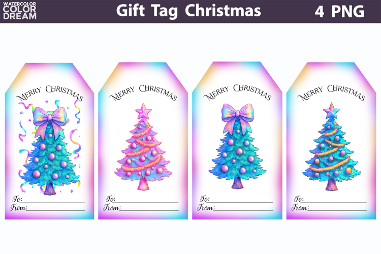 Iridescent Christmas Gift Tags | Junk Journal Card