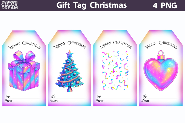 Iridescent Christmas Gift Tags | Junk Journal Card
