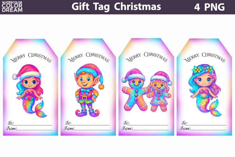 Iridescent Christmas Gift Tags | Junk Journal Card