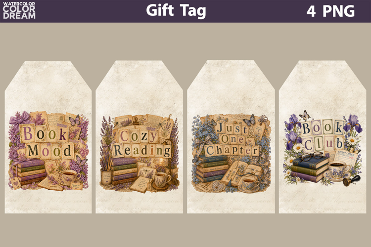 Book Lover Vintage Tag | Junk Journal Card