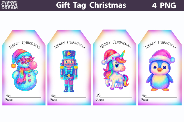 Iridescent Christmas Gift Tags | Junk Journal Card