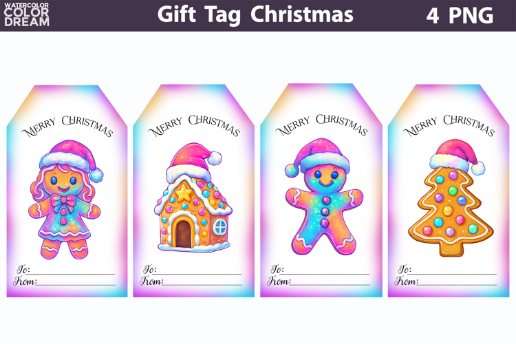 Iridescent Christmas Gift Tags | Junk Journal Card