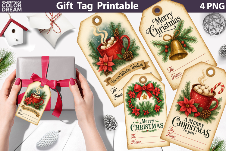 Vintage Christmas Gift Tags | Christmas Label