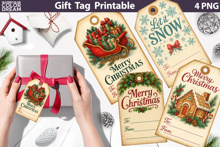 Vintage Christmas Gift Tags | Christmas Label