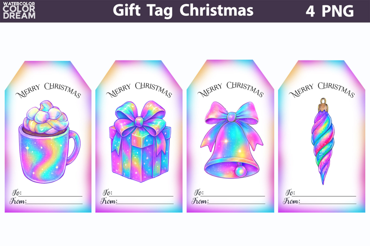 Iridescent Christmas Gift Tags | Junk Journal Card