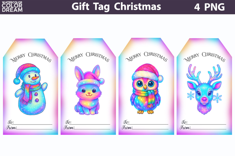 Iridescent Christmas Gift Tags | Junk Journal Card