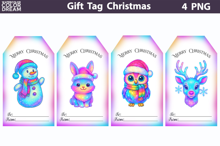 Iridescent Christmas Gift Tags | Junk Journal Card