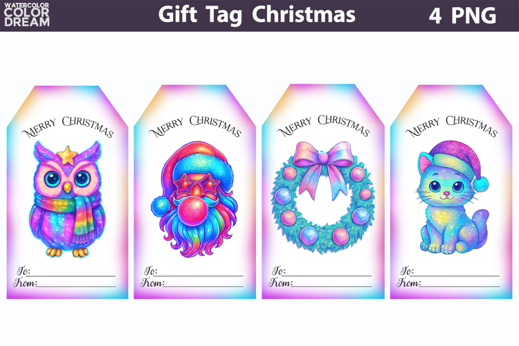 Iridescent Christmas Gift Tags | Junk Journal Card