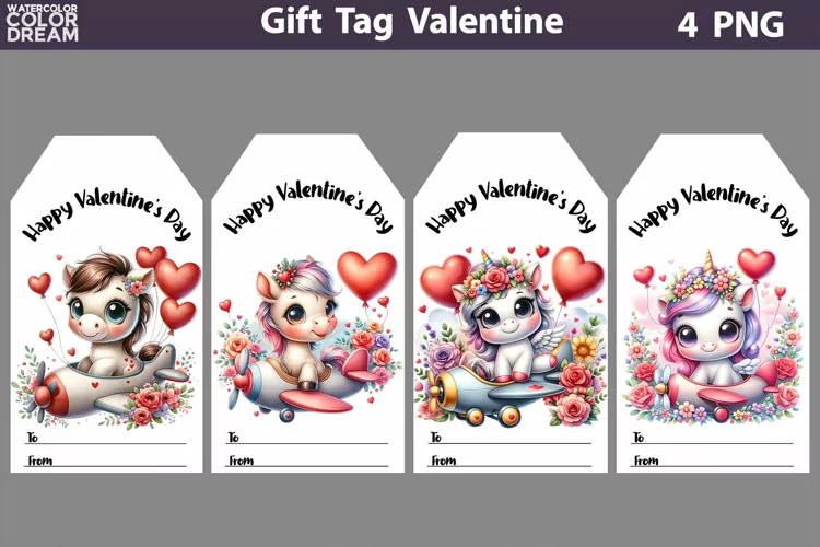 Valentines Day Gift Tags | Cute Animals Valentine Card