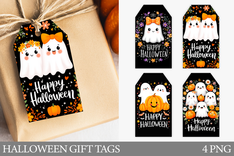 Cute Ghost Gift Tag. Halloween Gift Tag Printable