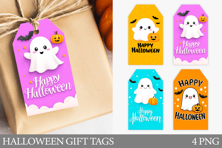 Cute Ghost Gift Tag. Halloween Gift Tag Printable