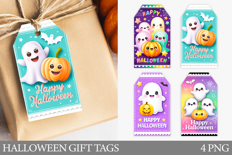 Cute Ghost Gift Tag. Halloween Gift Tag Printable