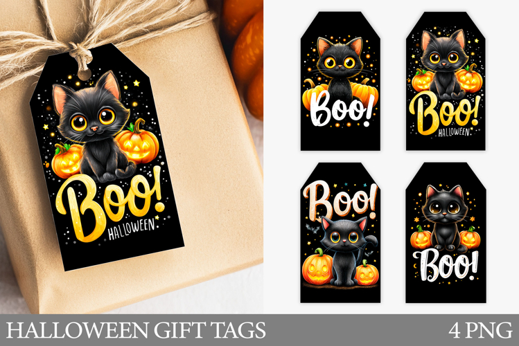 Halloween Gift Tag Printable. Halloween Cat Gift Tag