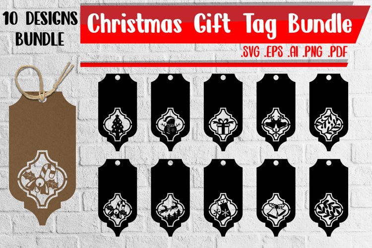 Christmas Gift Tags Bundle - svg eps ai png pdf