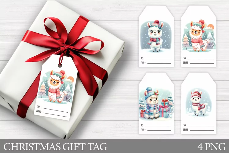 Christmas Gift Tags. Christmas Lama Gift Tag Printable