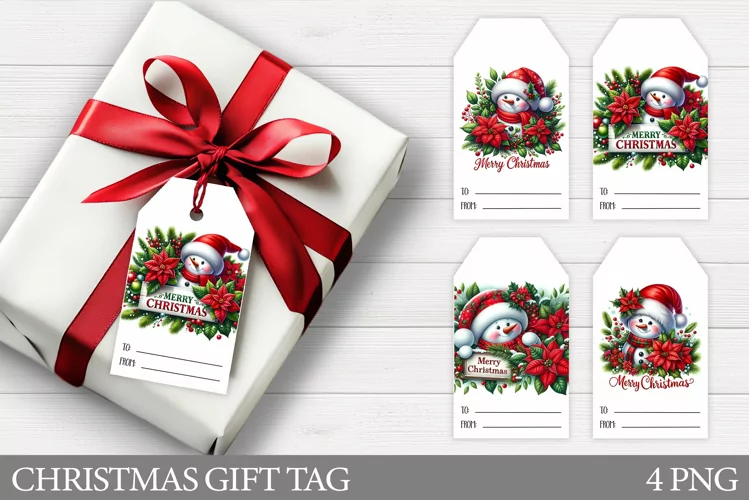 Christmas Gift Tags. Christmas Snowman Gift Tag Printable