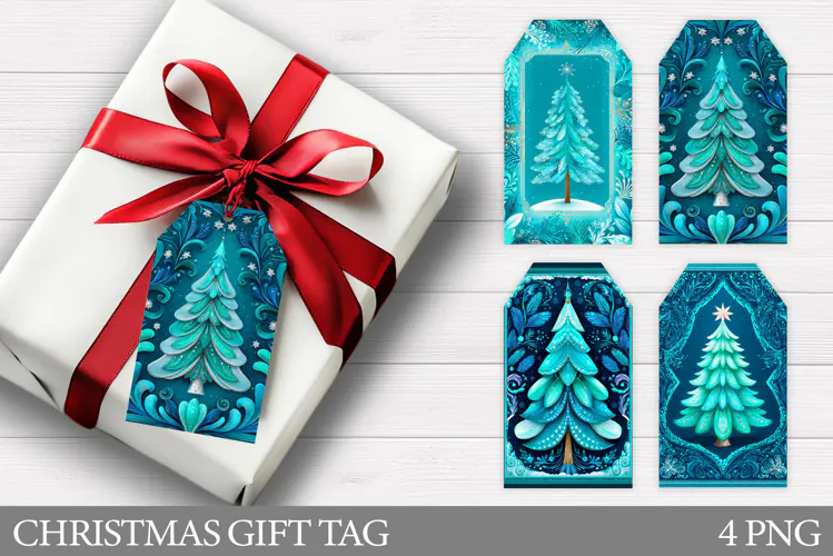 Christmas Gift Tag Printable. Christmas Tree Gift Tag Design