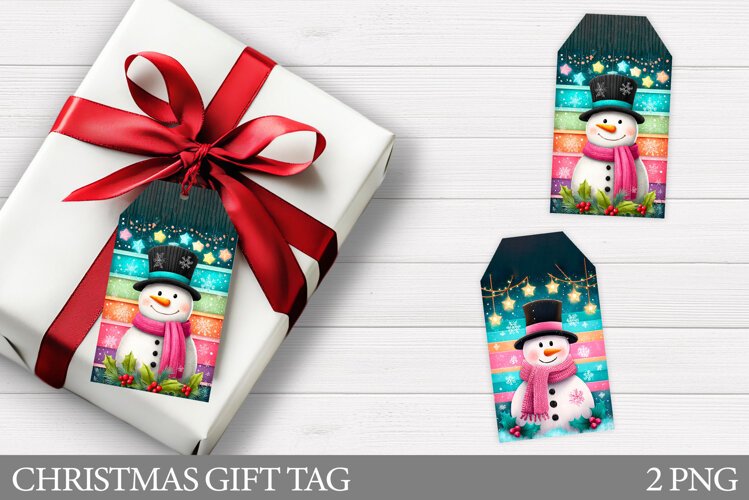Christmas Snowman Gift Tag. Christmas Gift Tag Design example image 1