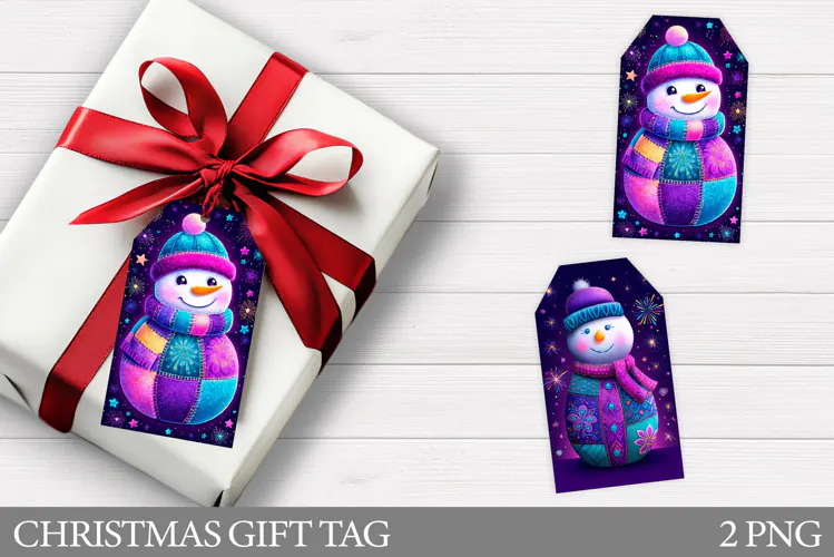 Christmas Snowman Gift Tag. Christmas Gift Tag Design