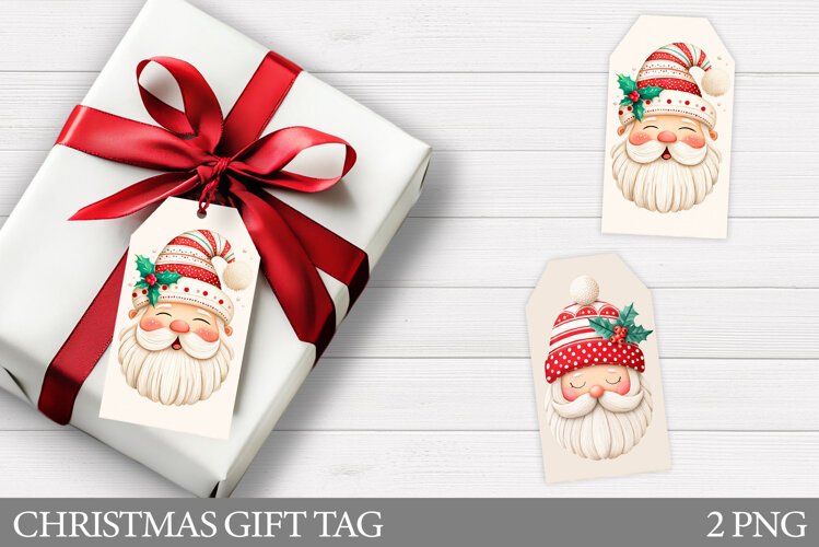 Santa Claus Gift Tag Printable. Christmas Gift Tag Design example image 1