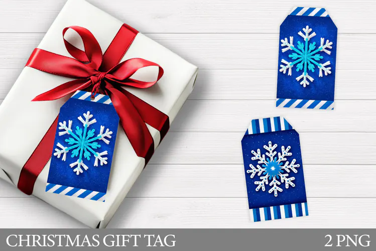 Snowflakes Gift Tag Design. Christmas Gift Tag Printable