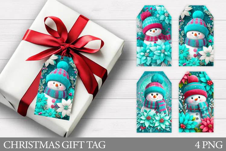 Christmas Snowman Gift Tag. Christmas Gift Tag Design