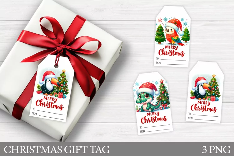 Christmas Animals Gift Tag. Christmas Gift Tags Printable