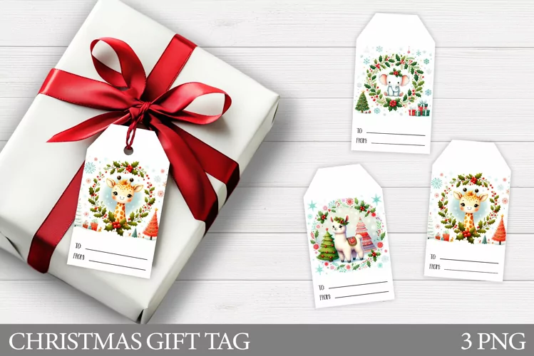 Christmas Animals Gift Tag. Christmas Gift Tags Printable