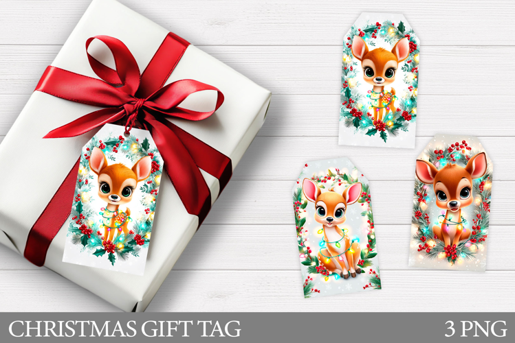 Christmas Deer Gift Tag . Christmas Gift Tag Design