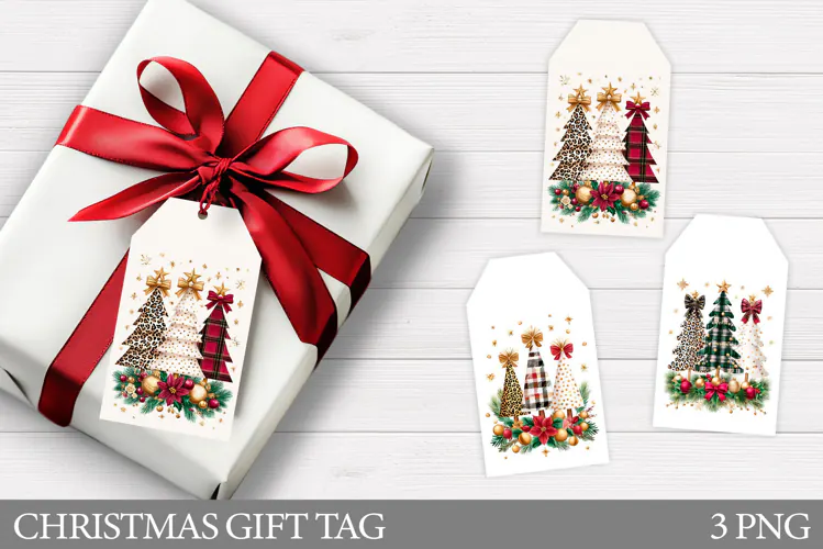 Christmas Gift Tag Printable. Christmas Tree Gift Tag Design