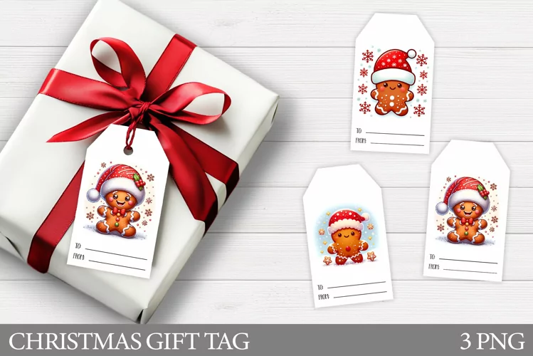Gingerbread Gift Tags. Christmas Gift Tag Printable
