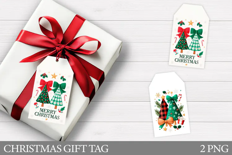 Christmas Tree Gift Tag Design. Christmas Gift Tag Printable