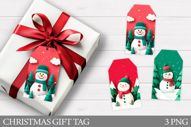 Christmas Snowman Gift Tag. Christmas Gift Tag Design
