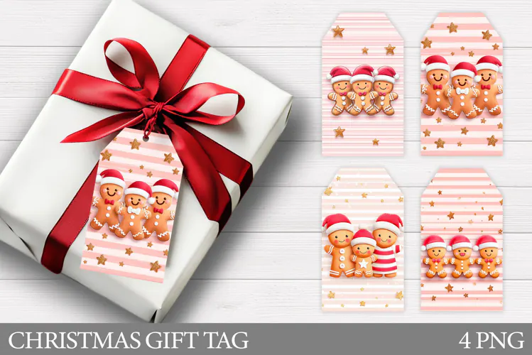 Gingerbread Gift Tags. Christmas Gift Tag Printable