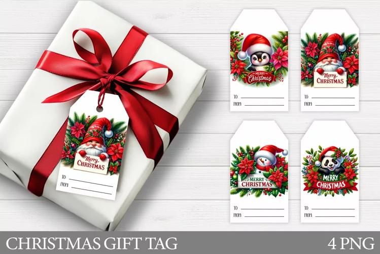 Christmas Animals Gift Tag. Christmas Gift Tags Printable