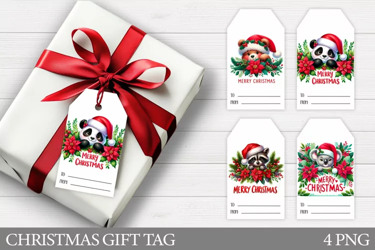 Christmas Gift Tags. Christmas Animals Gift Tag Printable