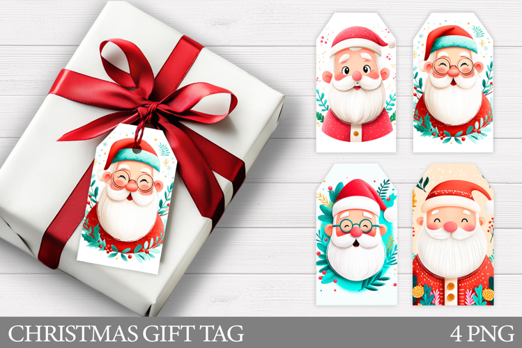Christmas Gift Tags. Cute Santa Claus Gift Tag Printable