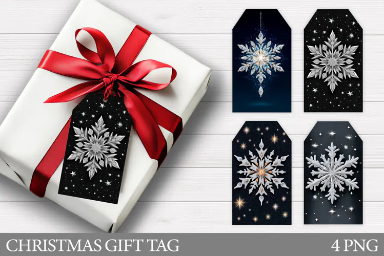 Snowflakes Gift Tag Design. Christmas Gift Tag Printable