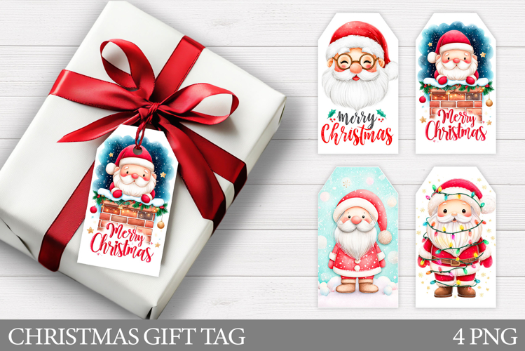 Christmas Gift Tags. Cute Santa Claus Gift Tag Printable