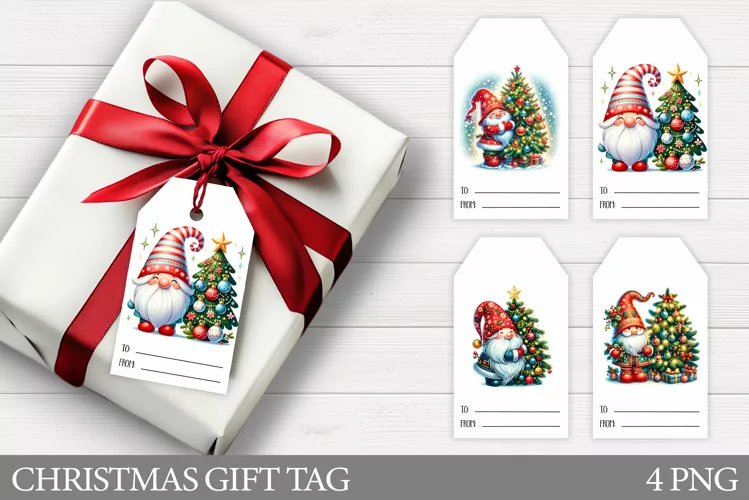 Christmas Gift Tags. Christmas Gnome Gift Tag Printable