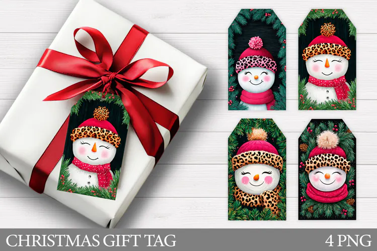 Christmas Snowman Gift Tag. Christmas Gift Tag Design