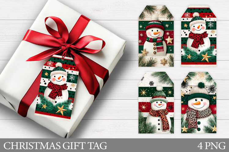 Christmas Snowman Gift Tag. Christmas Gift Tag Design example image 1