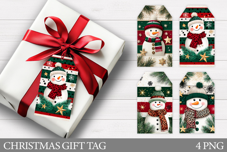 Christmas Snowman Gift Tag. Christmas Gift Tag Design