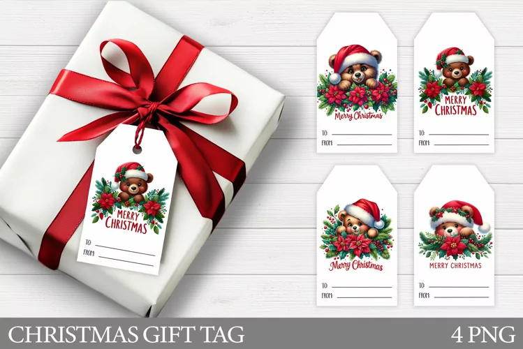 Christmas Gift Tags. Christmas Bear Gift Tag Printable