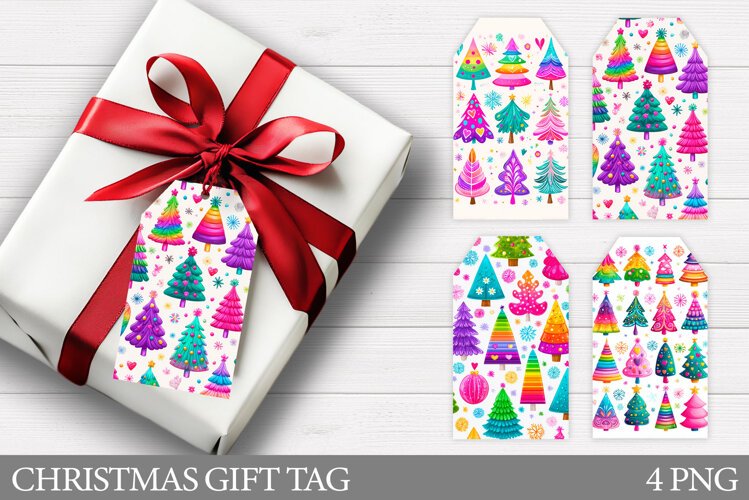 Christmas Gift Tag Printable. Christmas Tree Gift Tag Design example image 1